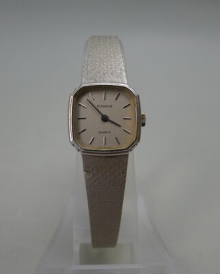 Dugena 585 Weissgold 14 Karat Gold Damen Armbanduhr Weiß Gold