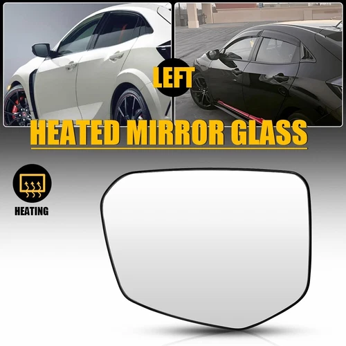 View Rear Side Heated Glass Mirror Left Fit 2016 2017 2018 2019-21 Honda Civic
