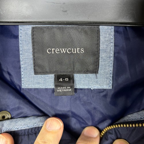 J. Crew Crewcuts Boys Sussex Quilted Barn Jacket Coat Sz 4 - 5 Navy Blue - Picture 6 of 11