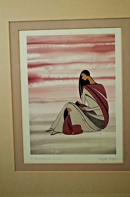 IOYAN MANI (MAXINE NOEL) ''A MOTHER'S LOVE'' SIGN AUTOGRAPH ART PRINT 15x13