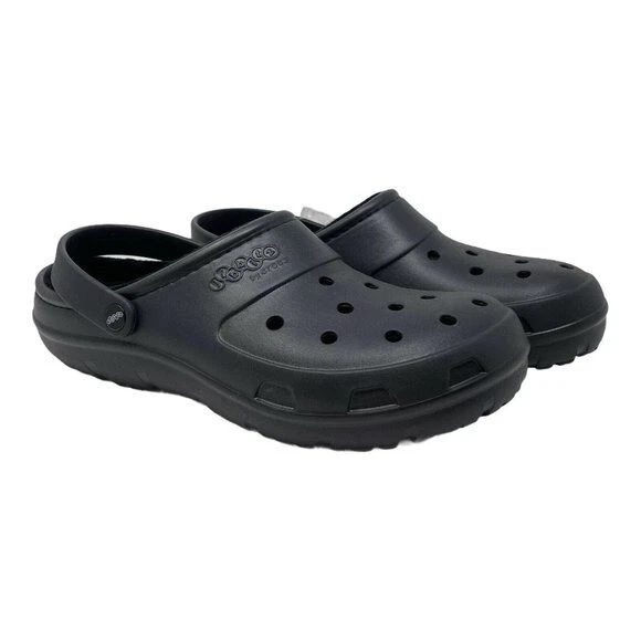 Jibbitz by Crocs Men Size 13 Presley Soft Lined Clog Roomy Fit Black