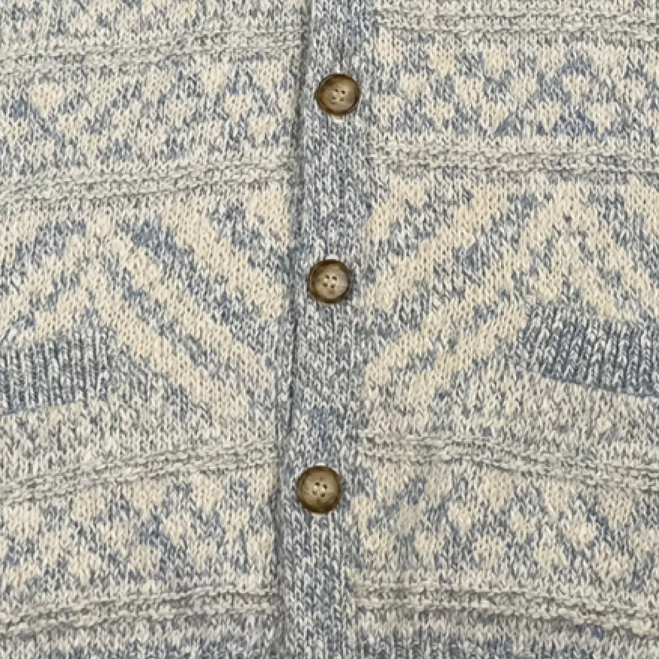 Vintage PENDLETON Cardigan Sweater Mens Medium Blue Cream Wool USA 70s Dad - Image 4 of 4
