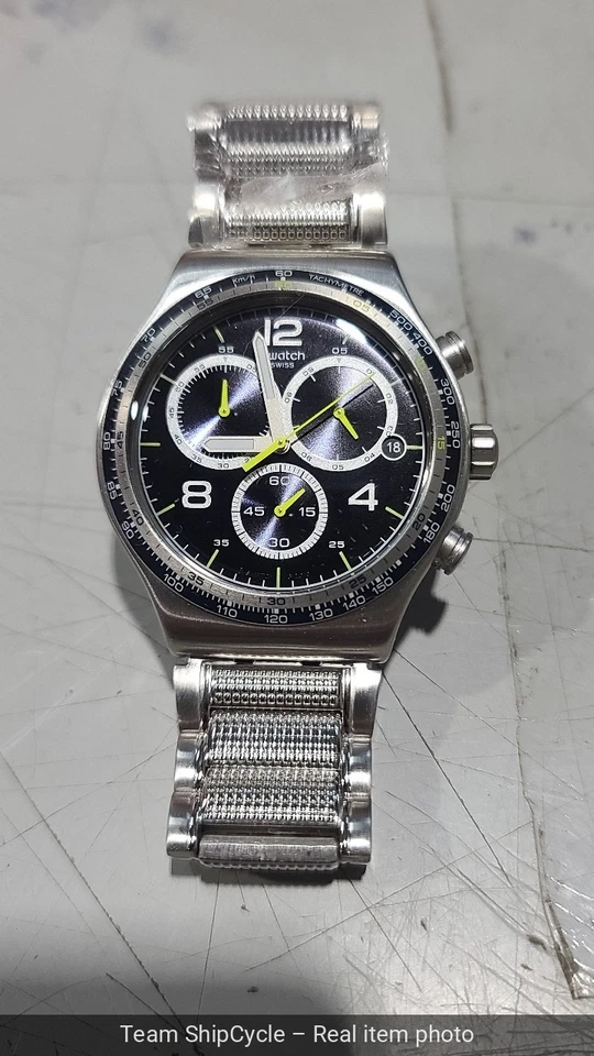 с коробкой и бумагами SWISS SWATCH IRONYCHRONO YVS411G ПОСЫПАННАЯ ВОДА G1N - Изображение 2 из 4