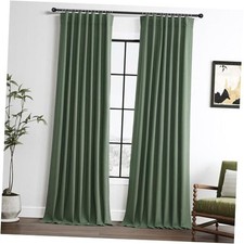 Full Blackout Curtains 90 Inch Long Room 52"W x 90"L Pack of 2 Olive Green