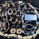 Vtg/now Wooden Costume Jewelry Lot of 12: Necklaces & Earrings — photo 6