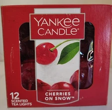 Yankee Candle Scented Tea Lights Cherries on Snow Tea Lights - 11 in Box