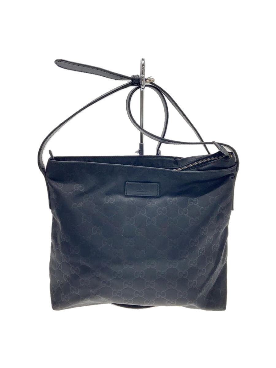 GUCCI GG Supreme Nylon Shoulder Bag in Black