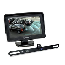 Backup Camera and Monitor System, License Plate Rear View Camera IP68 Waterpr...