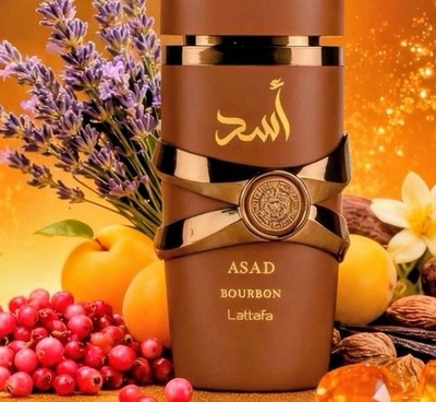 Lattafa Asad Bourbon Eau de Parfum Spray 3.4 fl oz Lavender Vanilla Citrus