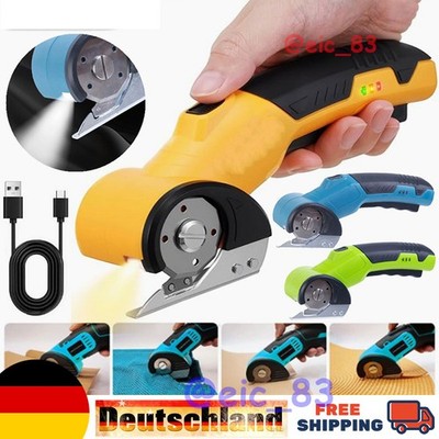 Cordless Electric Scissors Rotary Box Cutter Leather For Fabric Cardboard New