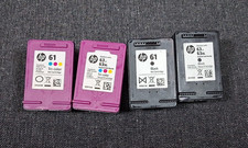 Lot of 4 Empty HP Ink Cartridges – HP 61 & HP 63 – 2 Black, 2 Color – For Refill