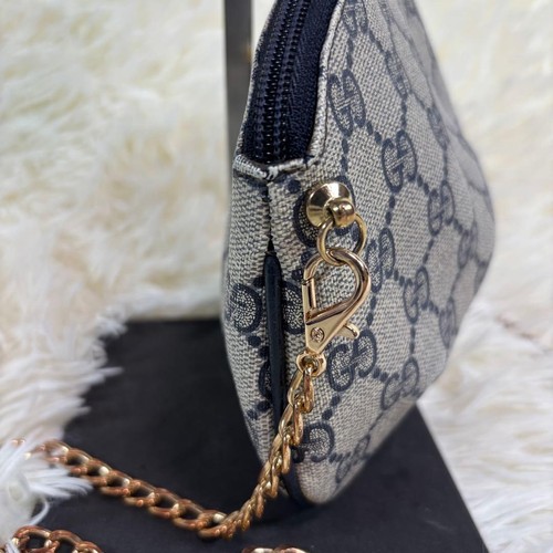 GUCCI Shoulder Bag GG Supreme Navy Black Vintage Authentic From Japan - Picture 4 of 24