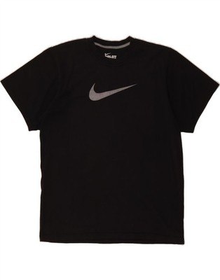 NIKE Herren Dri Fit Graphic T-Shirt Oberteil UK 42/44 Large Schwarz Baumwolle SL01
