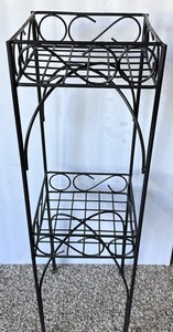 Heavy Metal Black Plant Stand -two Sections For Plants