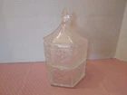 Vintage Indiana Glass Federal Eagle Stars Clear Glass Candy Dish 2 Tier w/ Lid