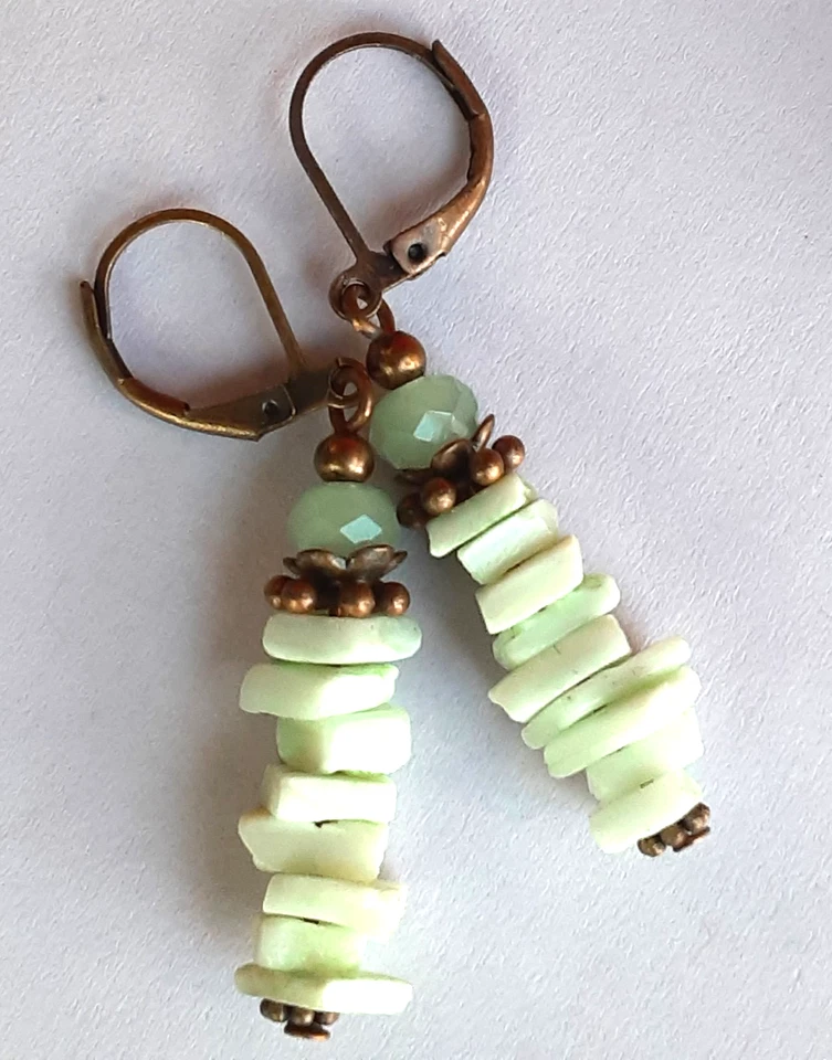 COMO NUEVO CLAMSHELL Chips Pendiente COBRE PALANCA Artesano XX Foto 3 de 4