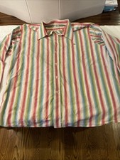 Lacoste Men's Size 44 Multicolor Cotton Long Sleeve Button Down Vintage 1257 