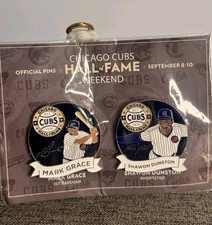 MARK GRACE & SHAWON DUNSTON CHICAGO CUBS HALL OF FAME PIN SET GIVEAWAY 9/10 SGA