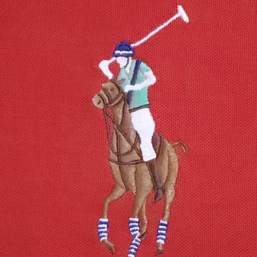 POLO RALPH LAUREN MENS SHIRT L CUSTOM FIT RED PIQUE BIG PONY LOGO #4 - Picture 2 of 7