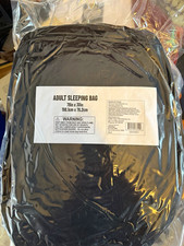 Adult Black Sleeping Bag 78 x 30 in Lightweight 1-Person Synthetic Polyester