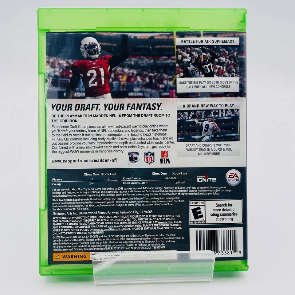 Madden NFL 16 Xbox One Video Game Complete EA Sports Football Tested Draft Mode - Image 2 of 4