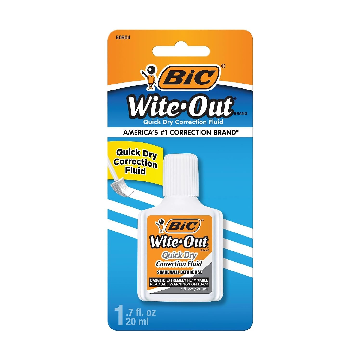 BIC Wite-Out Quick Dry Correction Fluid, 20mL, White, 1-Count Pack