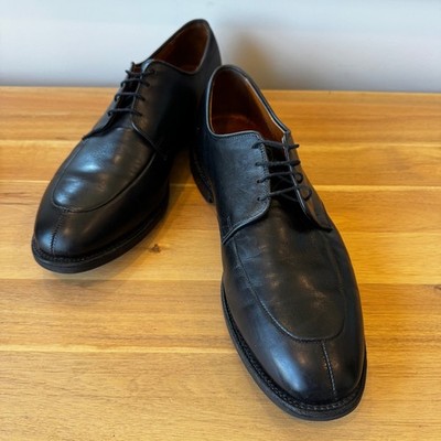 Allen Edmonds Kennett Men 12 C Black Leather Moc Toe Blucher Dress Shoes