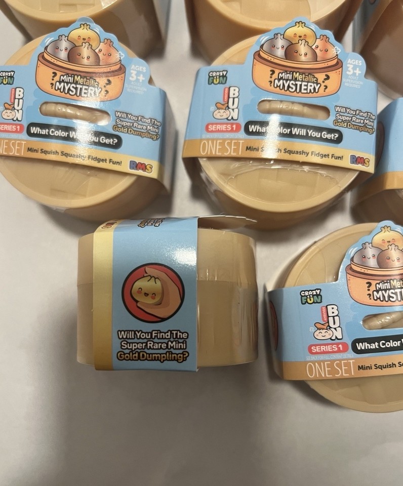 8 Pack Rare Mini Metallic Mystery Bun Squishy Dumpling Fidget Fun ...