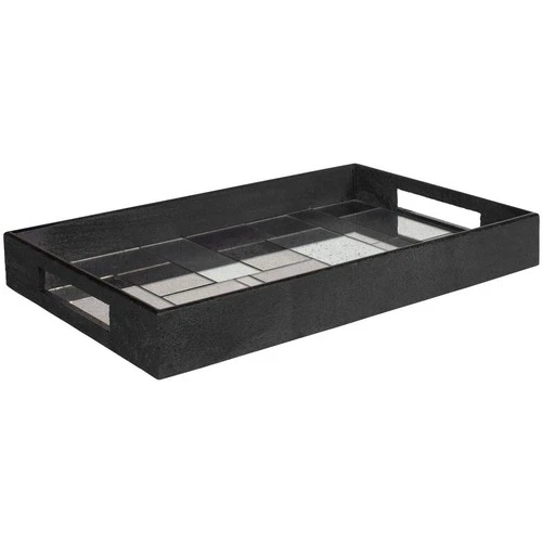 Uttermost 18261 Modern Black Mango Wood Tray - Picture 2 of 4
