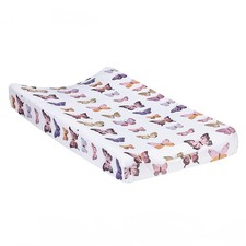 Lambs  Ivy Butterfly Dreams Soft/Cozy Fleece Changing Pad Cover - White