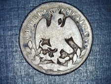 1864 M 5 centavos Mexico silver coin.