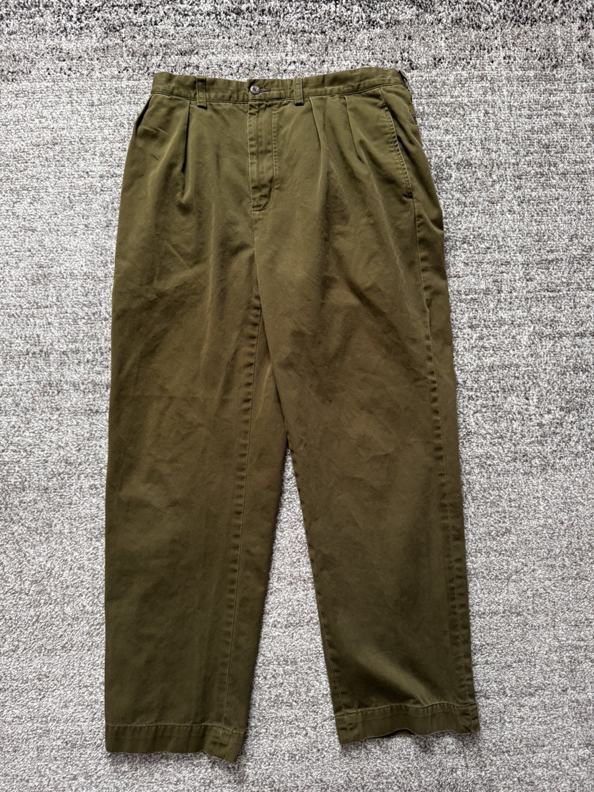 Vintage Polo Ralph Lauren Green Pleated Andrew Chino Pants  32x30