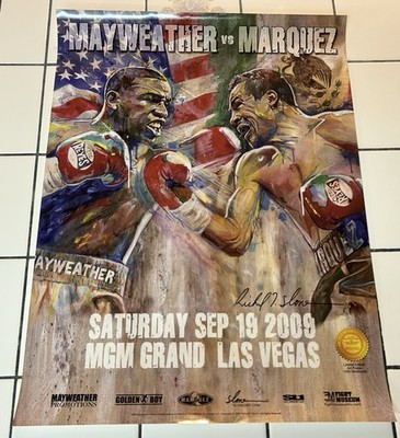 FLOYD MAYWEATHER vs JUAN MARQUEZ Boxing Poster 18x24  w/$100 POKER CHIP 2009