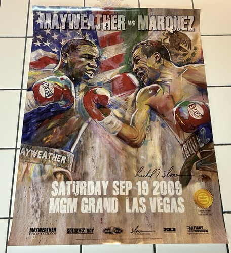 FLOYD MAYWEATHER vs JUAN MARQUEZ Boxing Poster 18x24” w/$100 POKER CHIP 2009