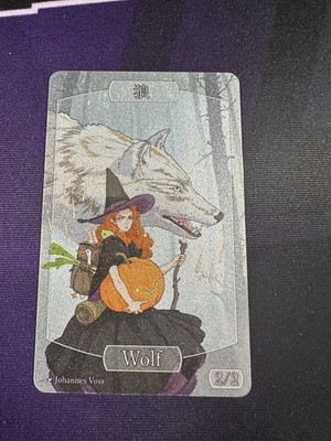 JOHANNES VOSS TOKEN 1x Wolf SPARKLY FOIL New Mint Plastic MAGIC THE GATHERING
