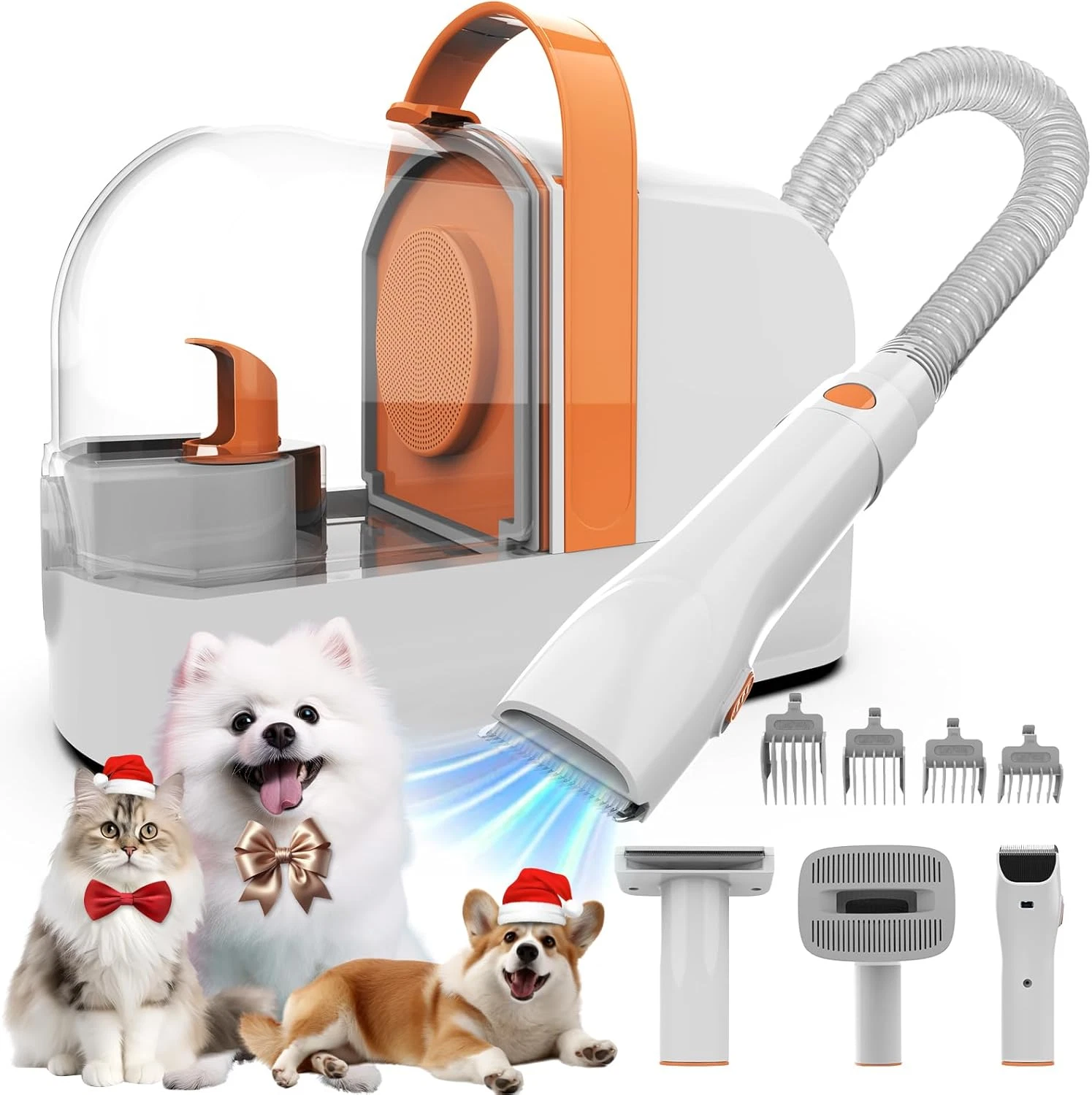 Dog Grooming Vacuum, Dog Grooming Kit with Pet Clippers, 12,000Pa Pet Hair Vacuu