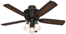54" Hunter Promenade Bronze LED Ceiling Fan with Remote Control