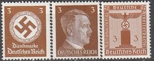 Stamp Selection Germany Official WWII 3rd Reich Hitler 3PF Fresh from Sheets MNH