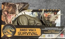 Jurassic World Survival- Wild Roar Triceratops Brand New And Works