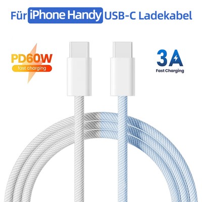 USB C Ladekabel Für Samsung iPad iPhone Xiaomi Huawei Type C PD Schnell-Kabel