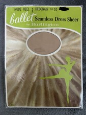 Vintage Burlington Stockings Ballet 100 Nylon Seamless Nude Size 10
