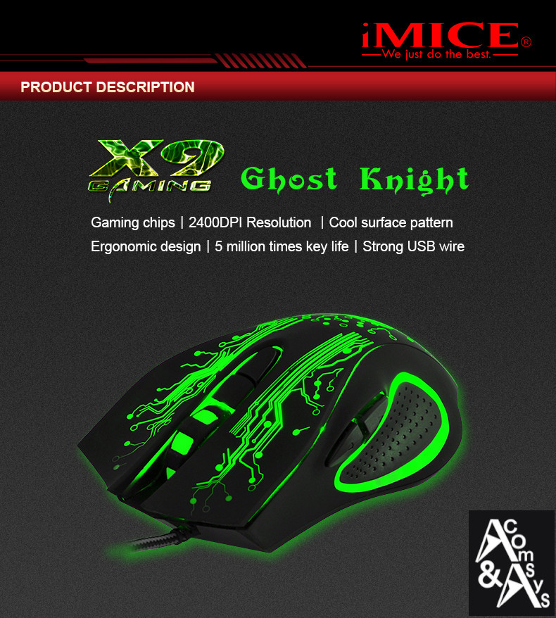 Gaming 6 Tasten PC Maus 2400dpi Optisch RGB Beleuchtet Gamer Mouse USB 1.8m Ansicht 12