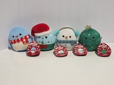 Squishmallows Mixed Lot of 4 Holiday Micromallows 2.5 Inch Ray, Manny, Ezekiel