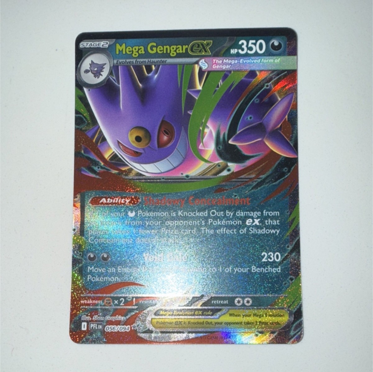 Pokémon Mega Gengar EX Me02 Phantasmal Flames 056/094 Double Rare