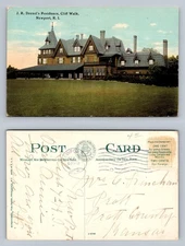 Newport, RI-Rhode Island, J.R. Drexel Cliff Walk c1912 Vintage Postcard