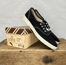 Vintage 60s La Crosse Boot Co Scamp Canvas Sneakers Women 4.5 M Black Deadstock