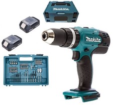 Perceuse-visseuse avec mandrin à percussion 13 mm + coffret de 74 accessoires Ma