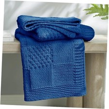 Am lie Home Checkered Chenille Knit Throw Blanket for Couch, Classic Texture