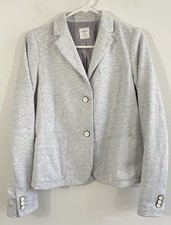 Gap Academy Blazer Womens Sz 6 Light gray heather Jacket Stretch Office Preppy