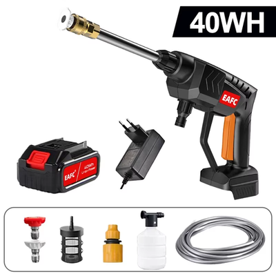 #ad 60Bar 21V Cordless High Pressure Car Wash Washer Gun 40WH 80WH Car Wash Gun Elec $90.99